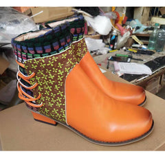 Handmade ethnic short boots