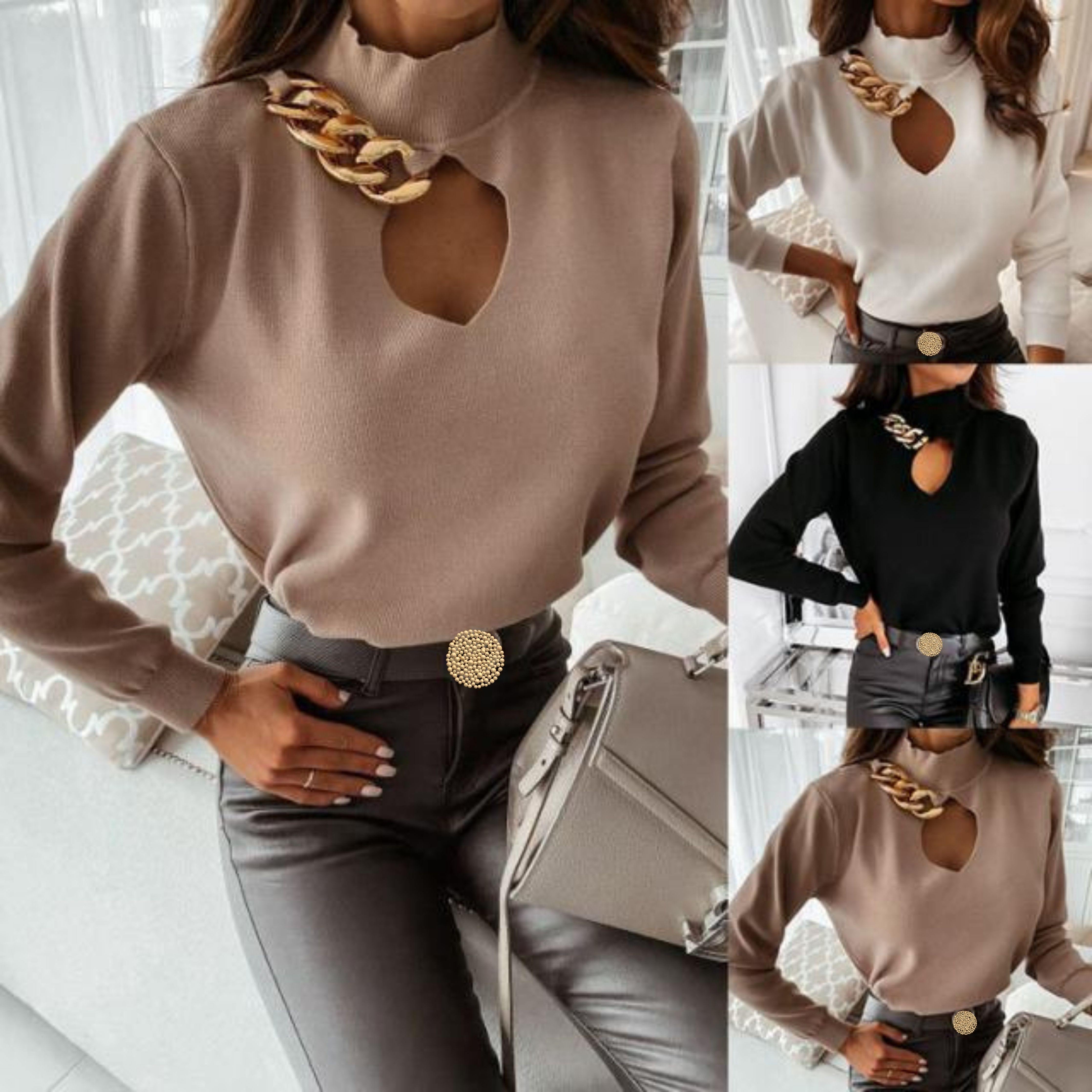 Gold Chain Fashion Collar Shirt - Samarlie