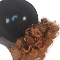 Black Curly Afro Bun Pony Cap - Samarlie