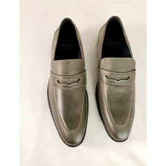 Double Stitched Penny Loafer Shoe in Grey