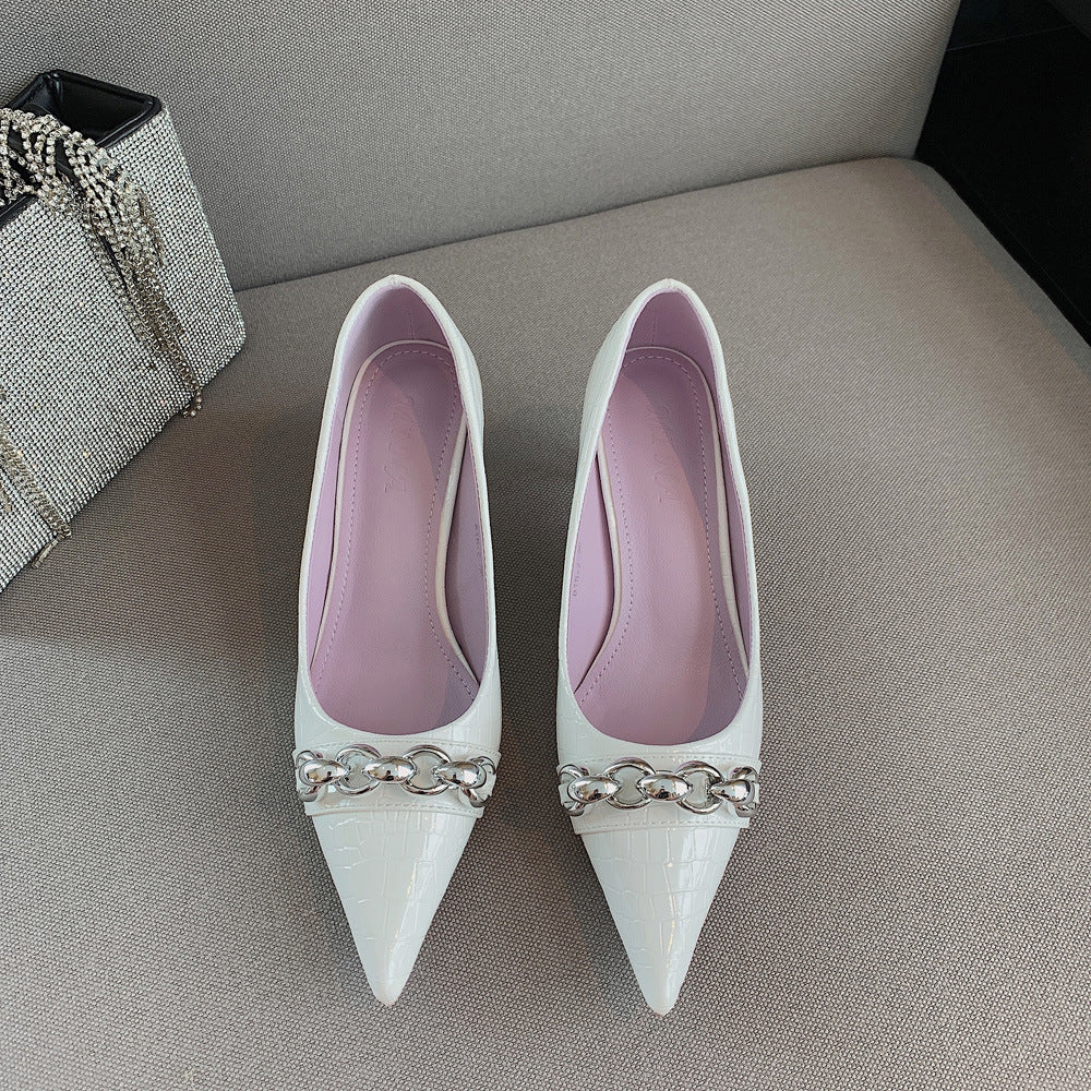 wholesale pointed toe stiletto high heel chain decoration shoes Nihaojewelry NHSO397115