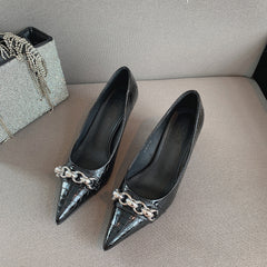 wholesale pointed toe stiletto high heel chain decoration shoes Nihaojewelry NHSO397115