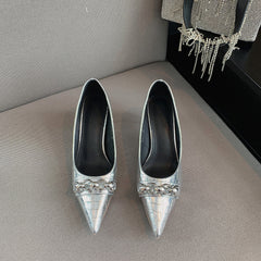 wholesale pointed toe stiletto high heel chain decoration shoes Nihaojewelry NHSO397115