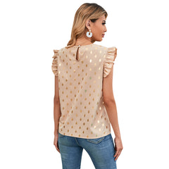 women's  ruffled head sleeve shirt nihaostyles clothing wholesale NSJM73525