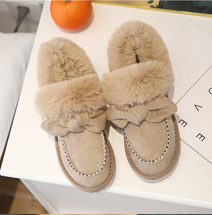 Bow Harajuku fur snow boots