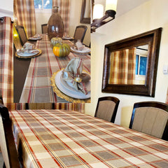 Solid Multicolor Plaid Dinning Table Set