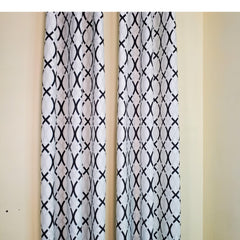 Geometric Black & White Curtains From Queen Set - Samarlie