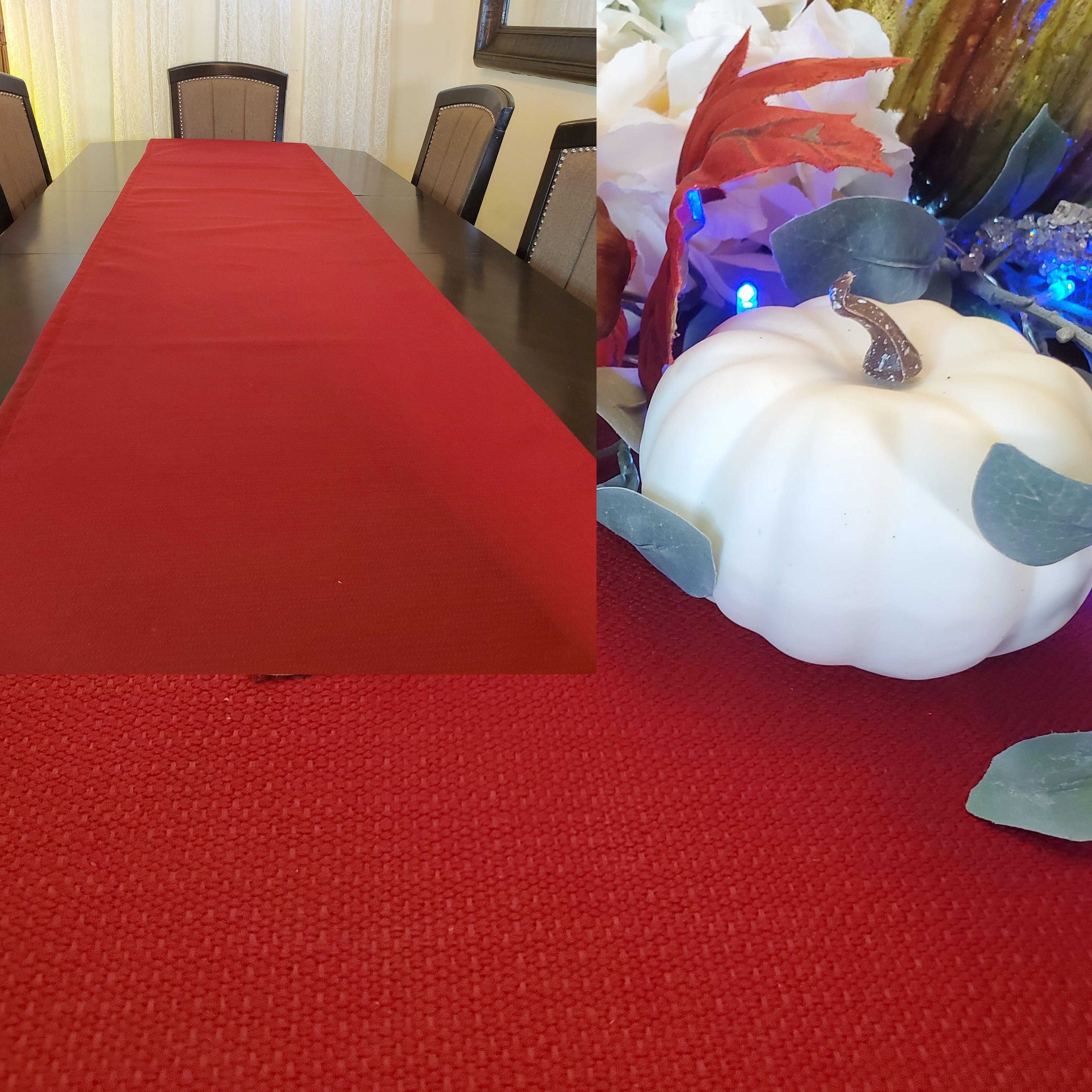 Elegant  Red Ochre Cotton Table Runner