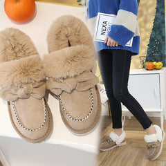 Bow Harajuku fur snow boots