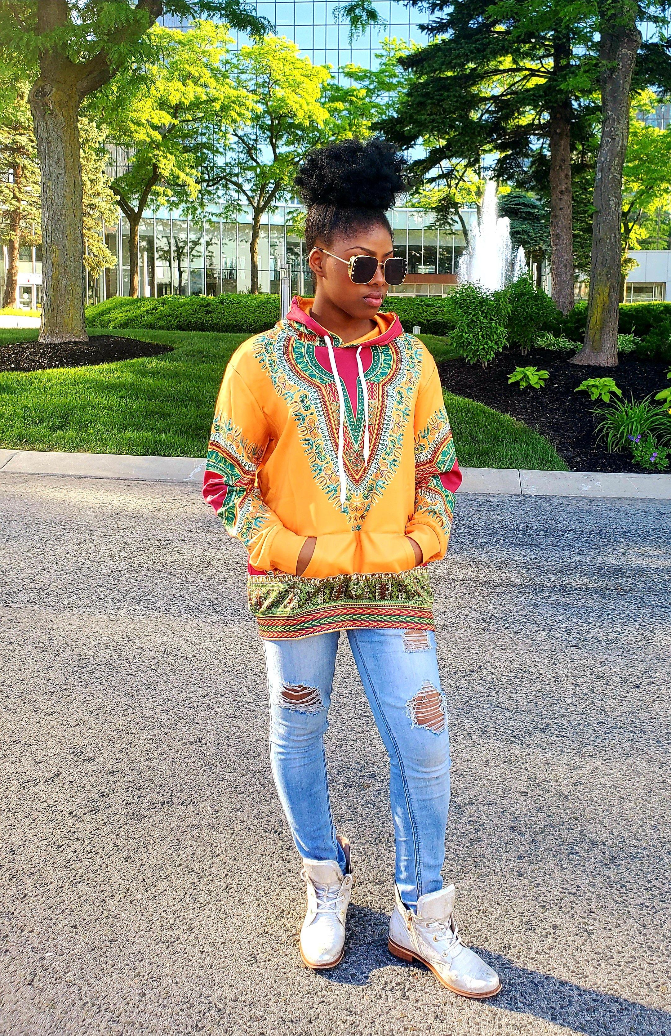 Classic African Style Dashiki Women Hoody - Samarlie