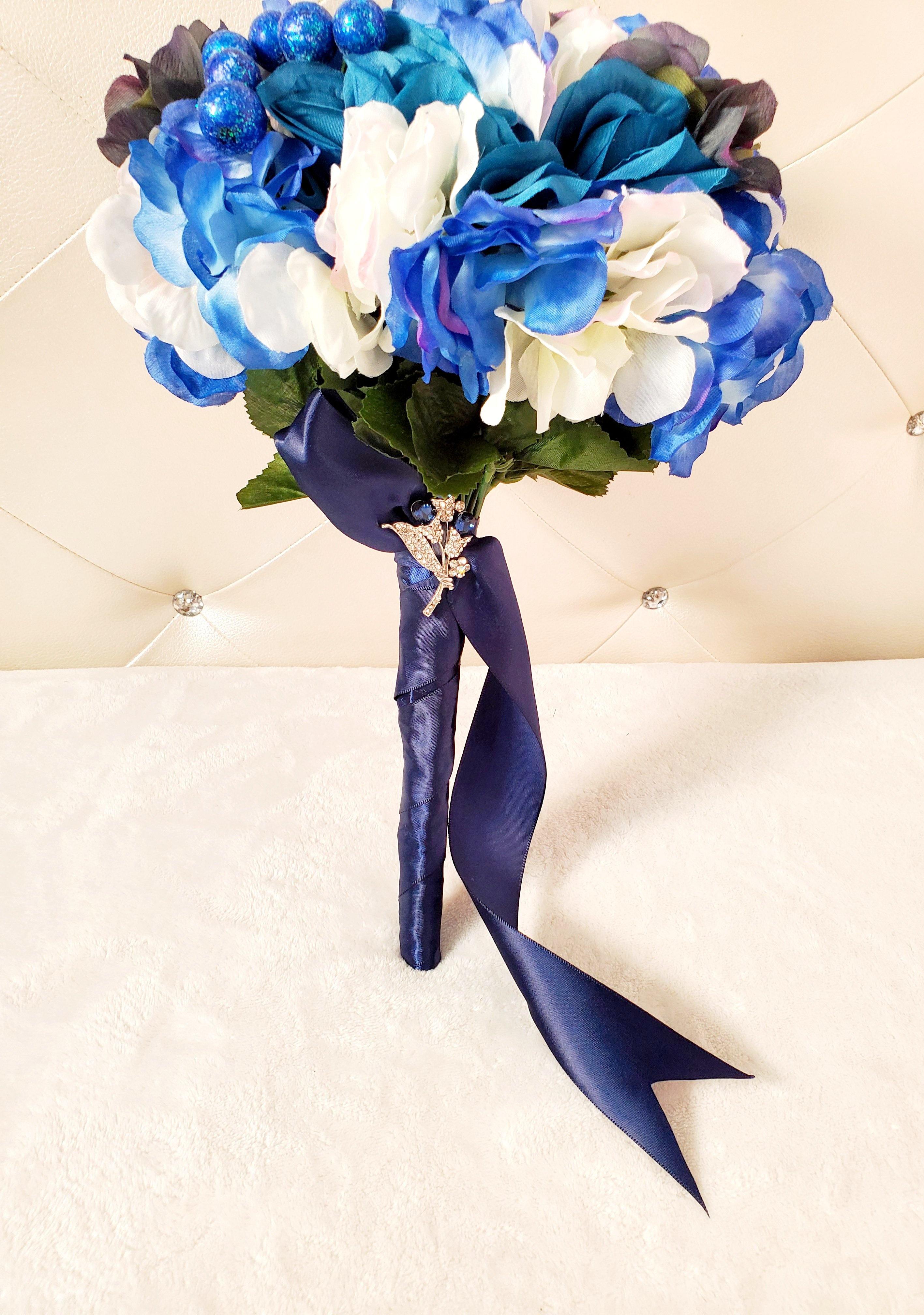 Blue Bridal Boutonnieres & Bouquet - Samarlie