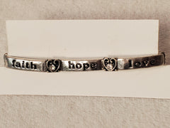 Silver Love Faith & Hope  Bracelet - Samarlie