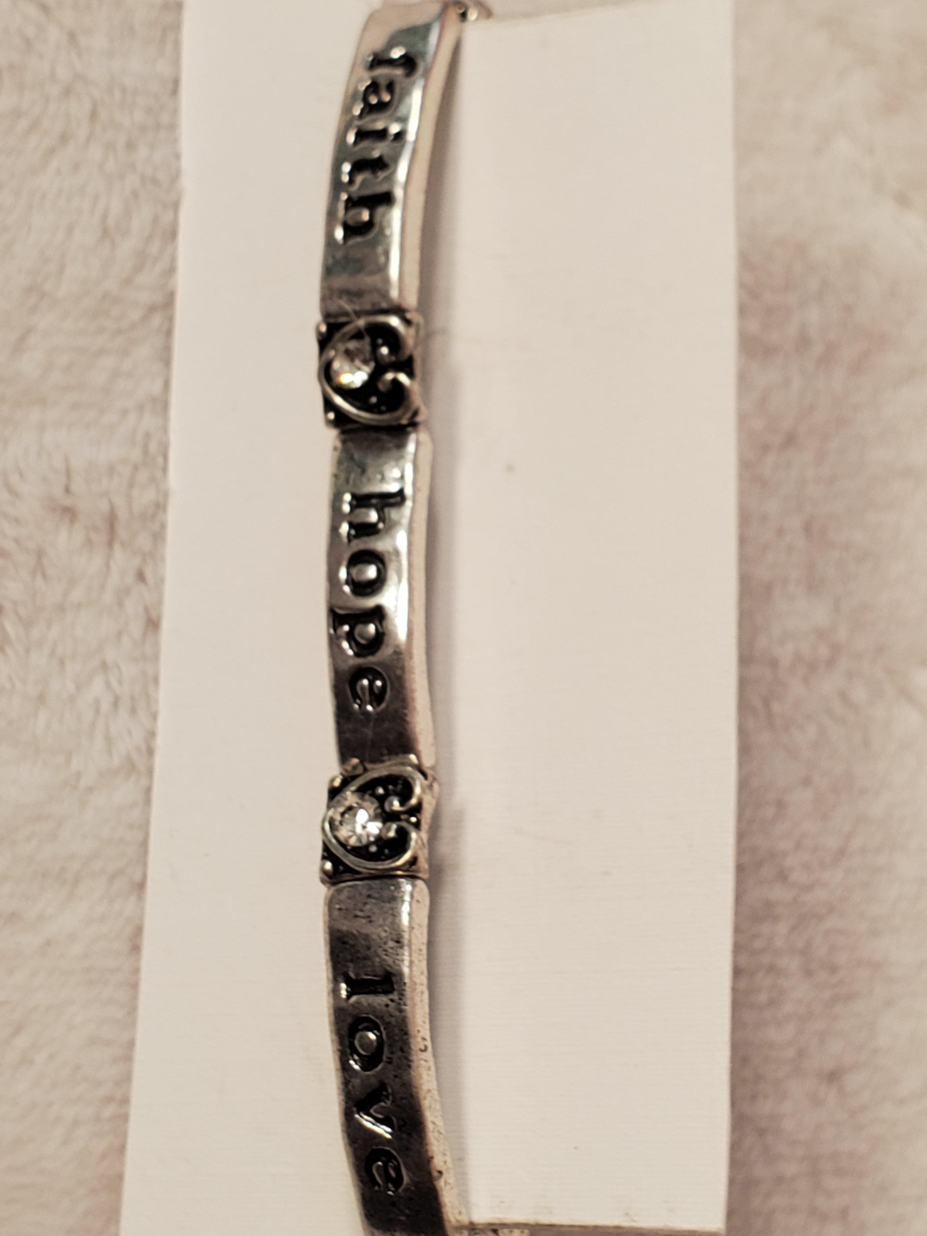 Silver Love Faith & Hope  Bracelet - Samarlie