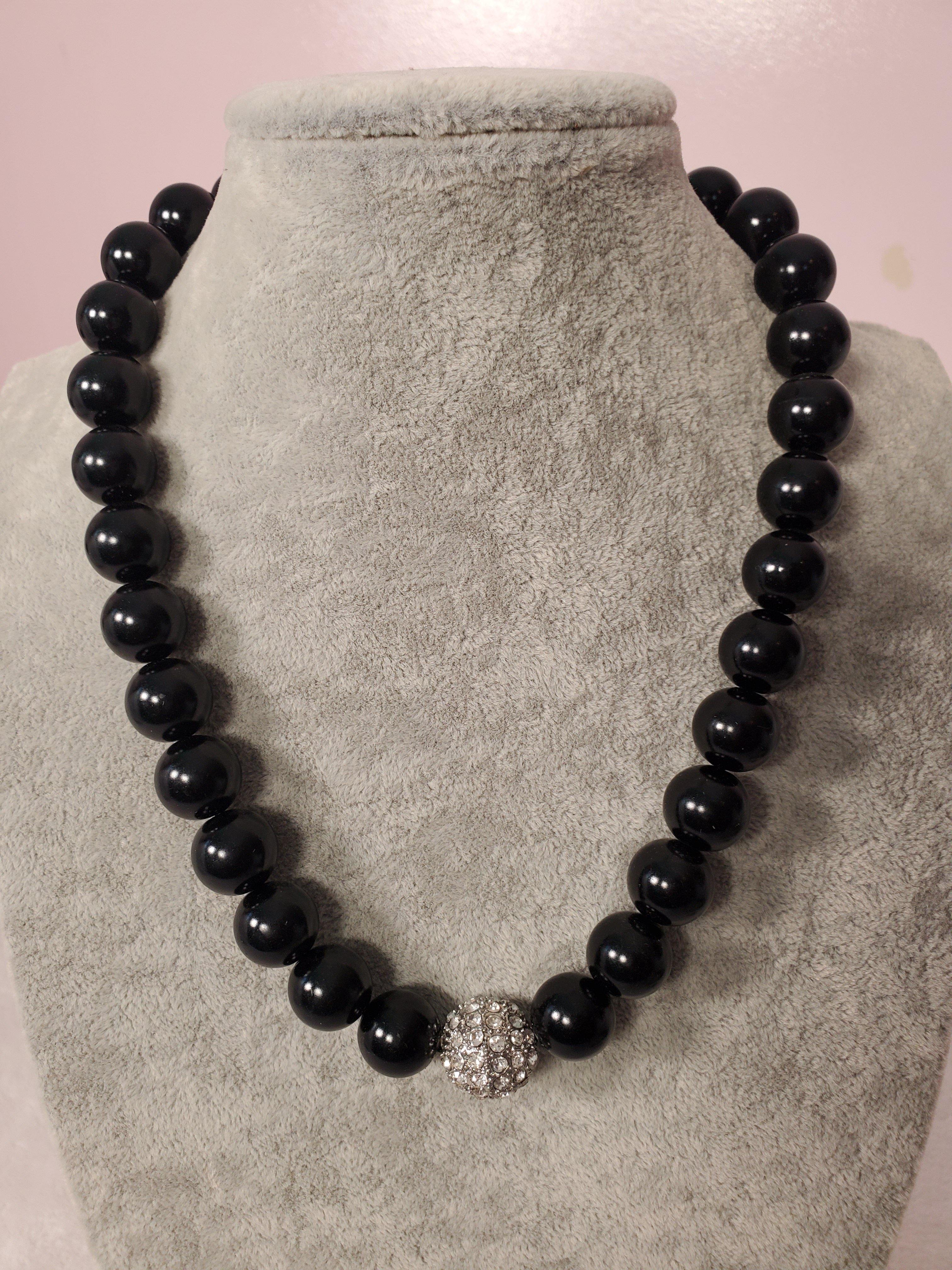 Large Black Pearl Necklace - Samarlie