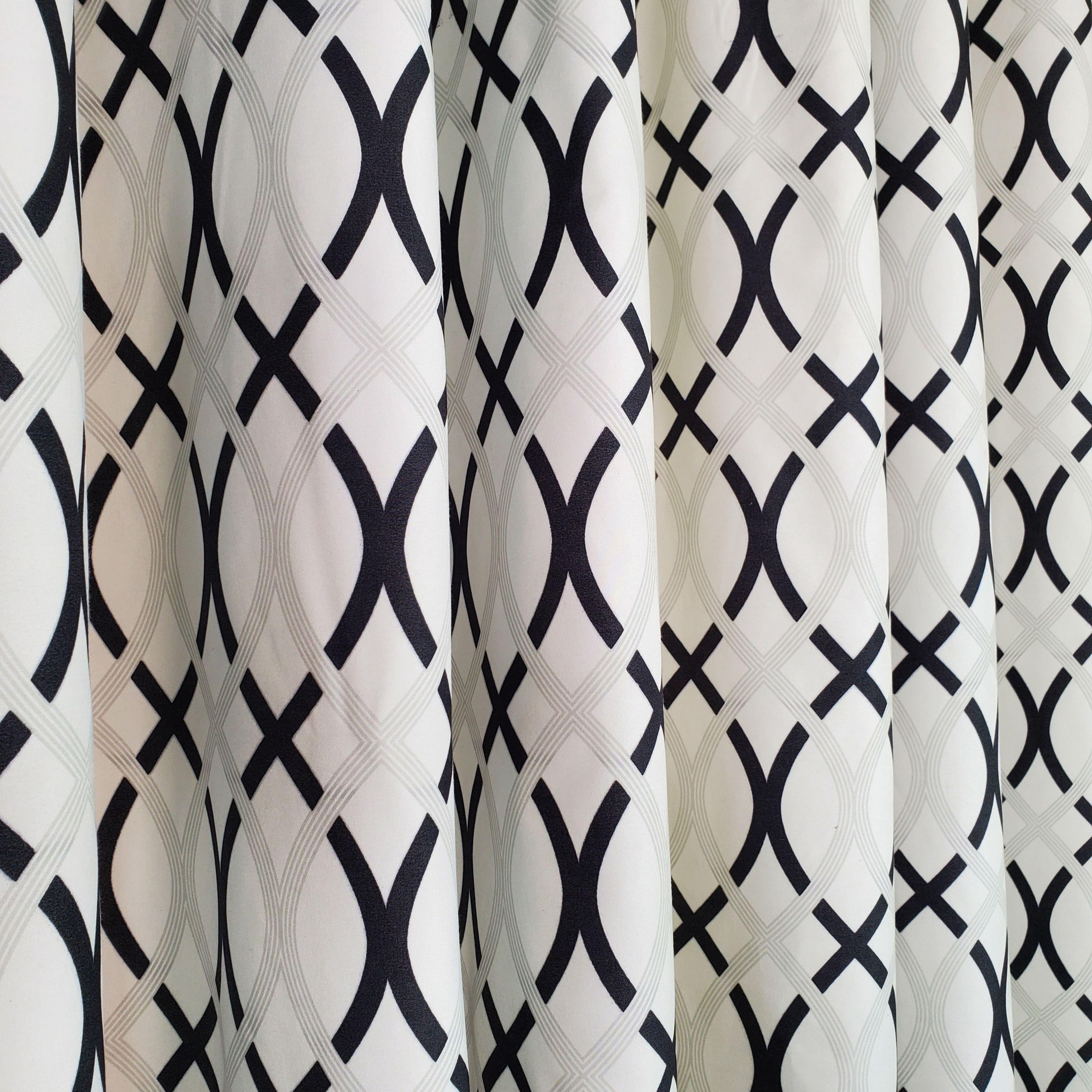 Geometric Black & White Curtains From Queen Set - Samarlie