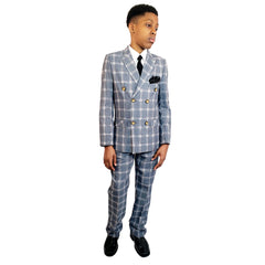 Luxury Skinny Fit Double-Breasted Boy's Suit