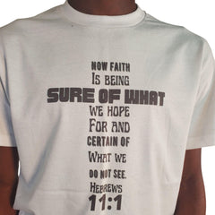 White Hebrews 11:1 Scripture T-Shirt - Samarlie