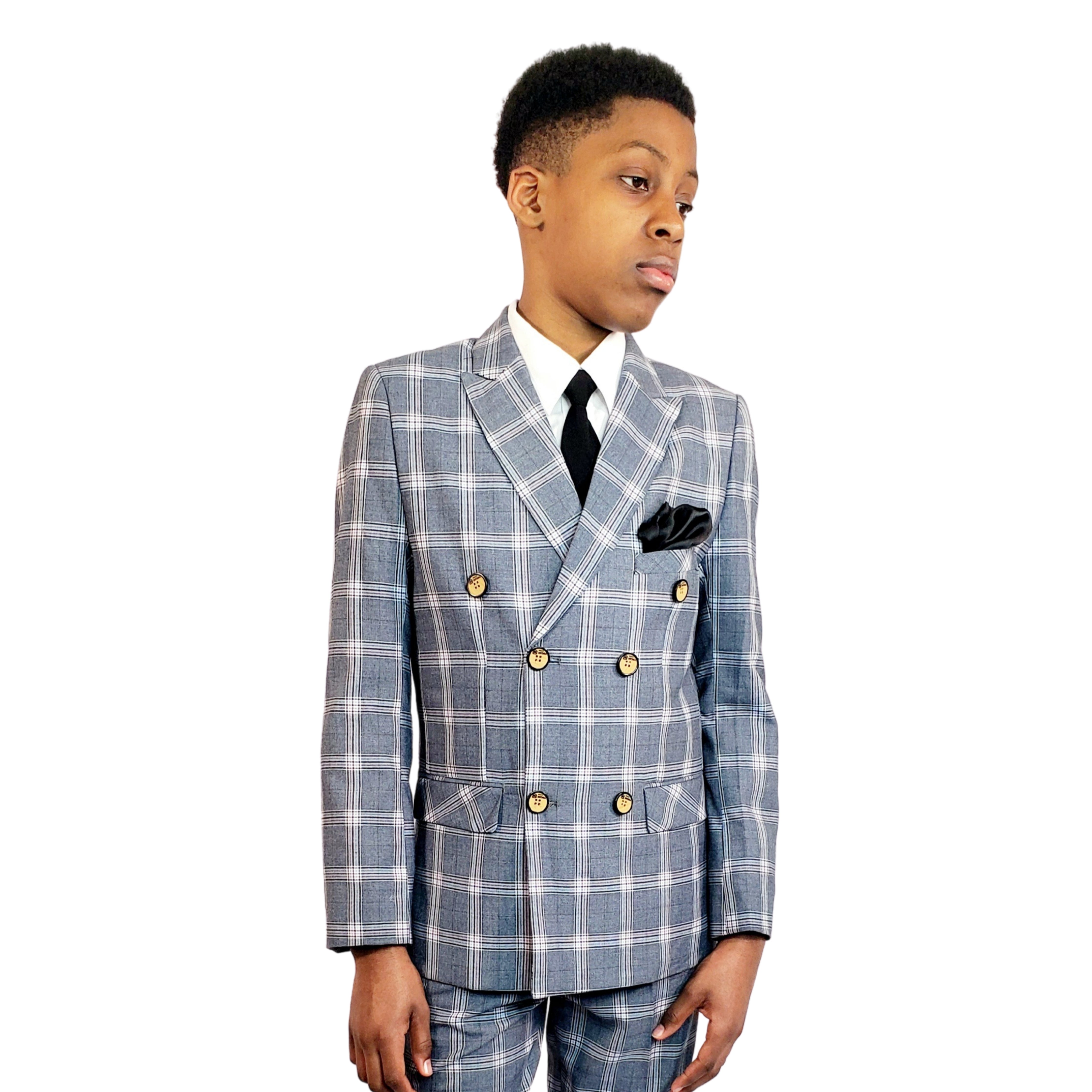 Luxury Slim Fit Double-Breasted Boy's Wedding Suit