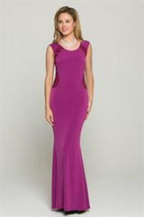 Sleeveless Bodycon Back Sequin Lace Gown - Samarlie