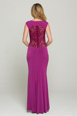 Sleeveless Bodycon Back Sequin Lace Gown - Samarlie