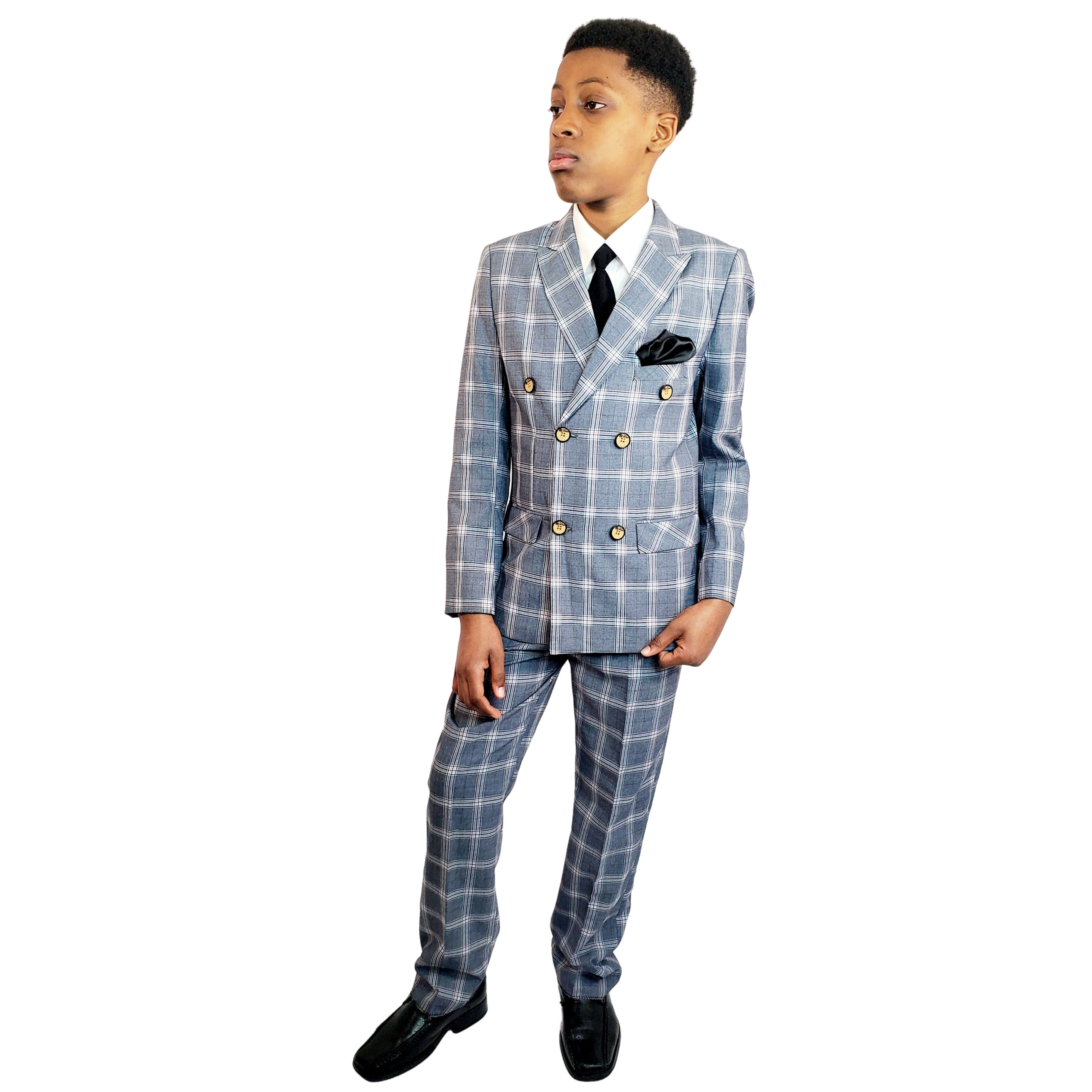 Luxury Skinny Fit Double-Breasted Boy's Suit