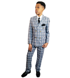 Luxury Skinny Fit Double-Breasted Boy's Suit