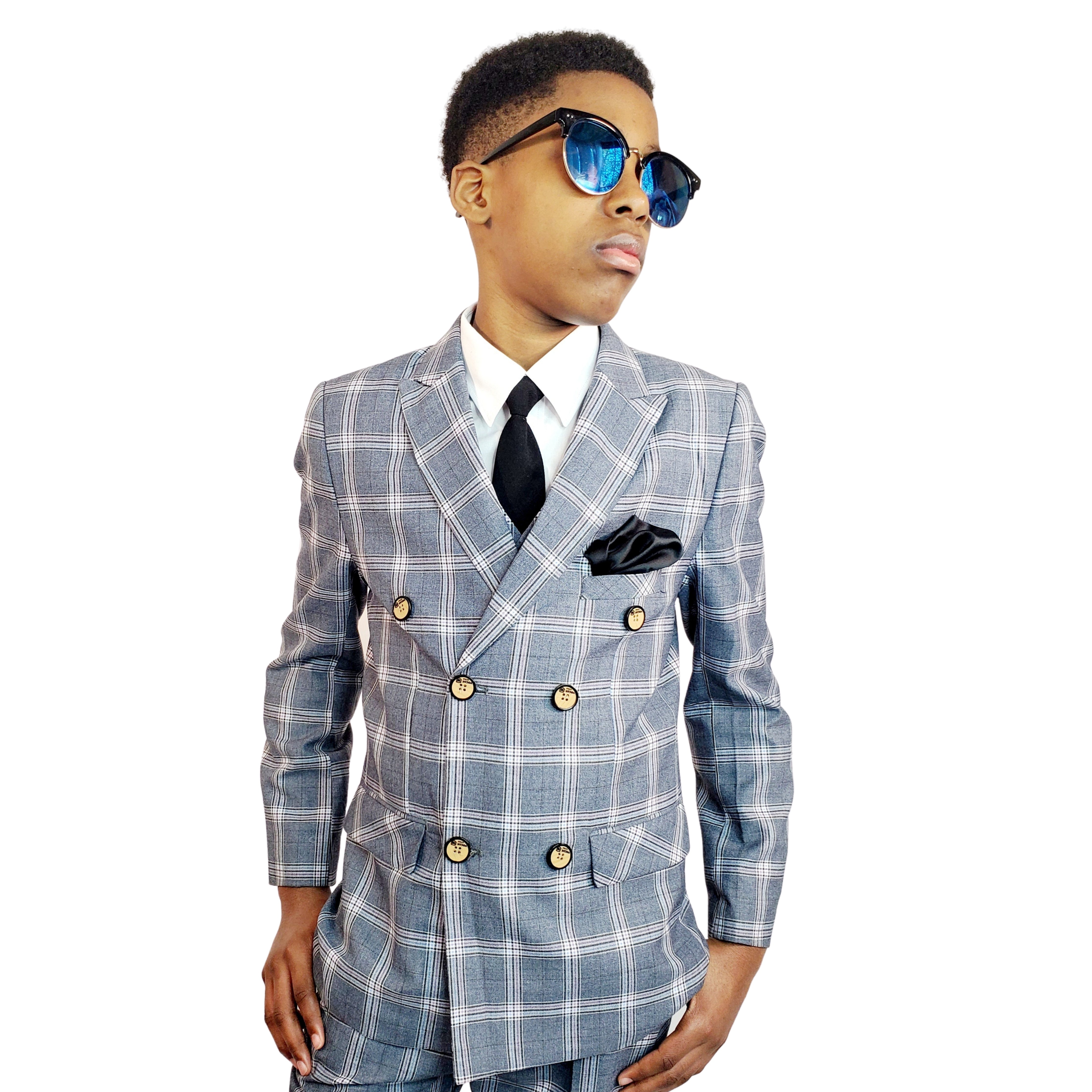 Luxury Slim Fit Double-Breasted Boy's Wedding Suit