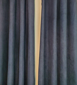 Black Faux Suede Window Curtains