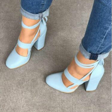 High heel thick heel strap sandals