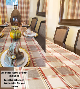 Solid Multicolor Plaid Dinning Table Set