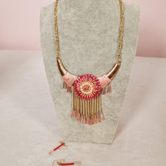 Pink abstract necklace - Samarlie