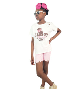 Classy & Beautiful Girl's T-Shirt & Pants Set