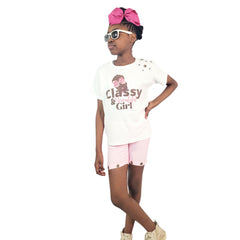 Classy & Beautiful Girl's T-Shirt & Pants Set - Samarlie