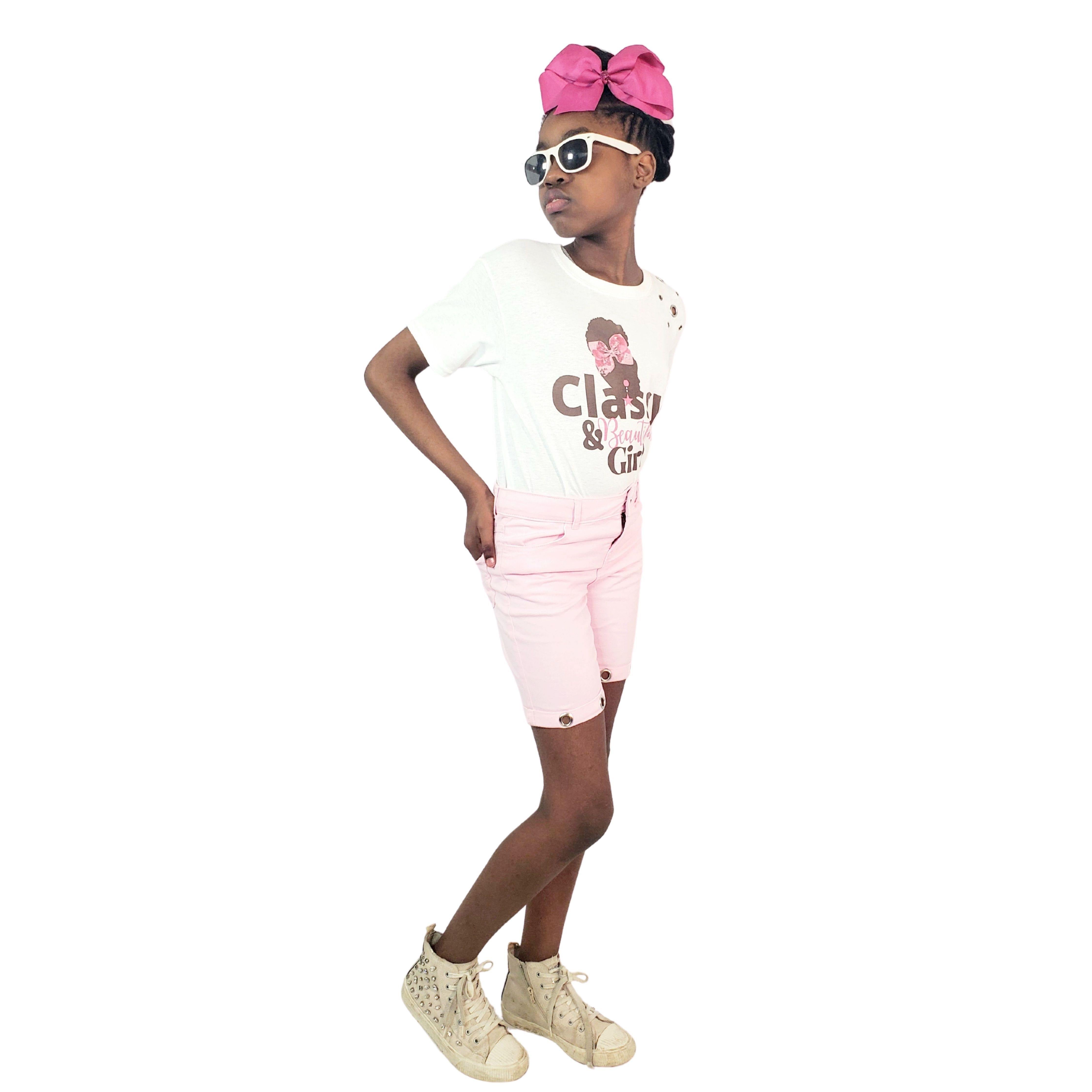 Classy & Beautiful Girl's T-Shirt & Pants Set - Samarlie