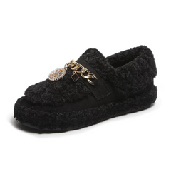 Wool shoes autumn winter fleece cotton shoes flat