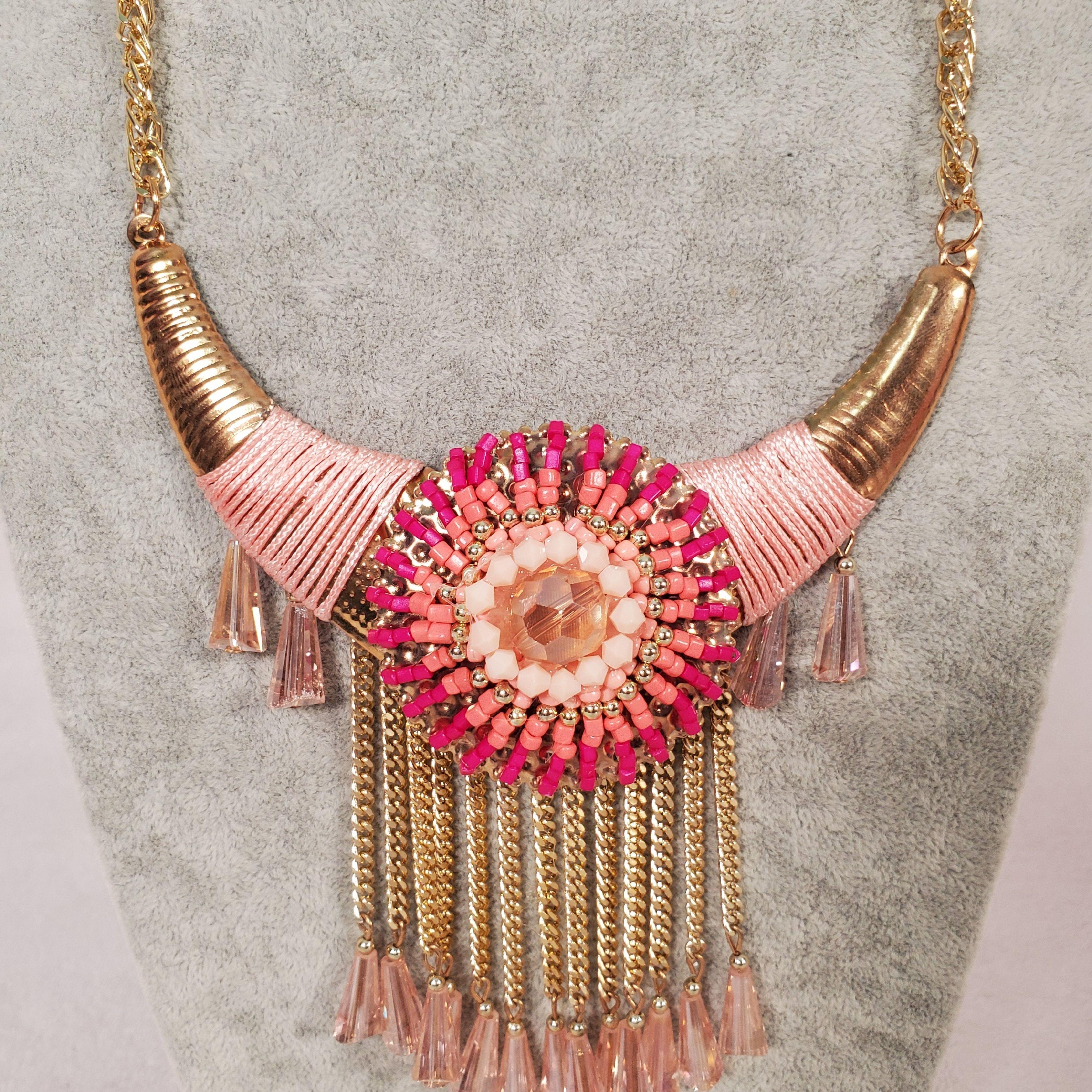 Pink abstract necklace - Samarlie