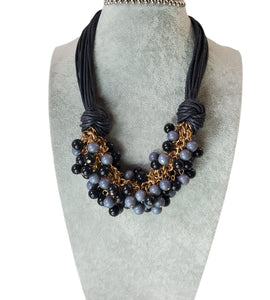 Black & Grey Beaded Necklace