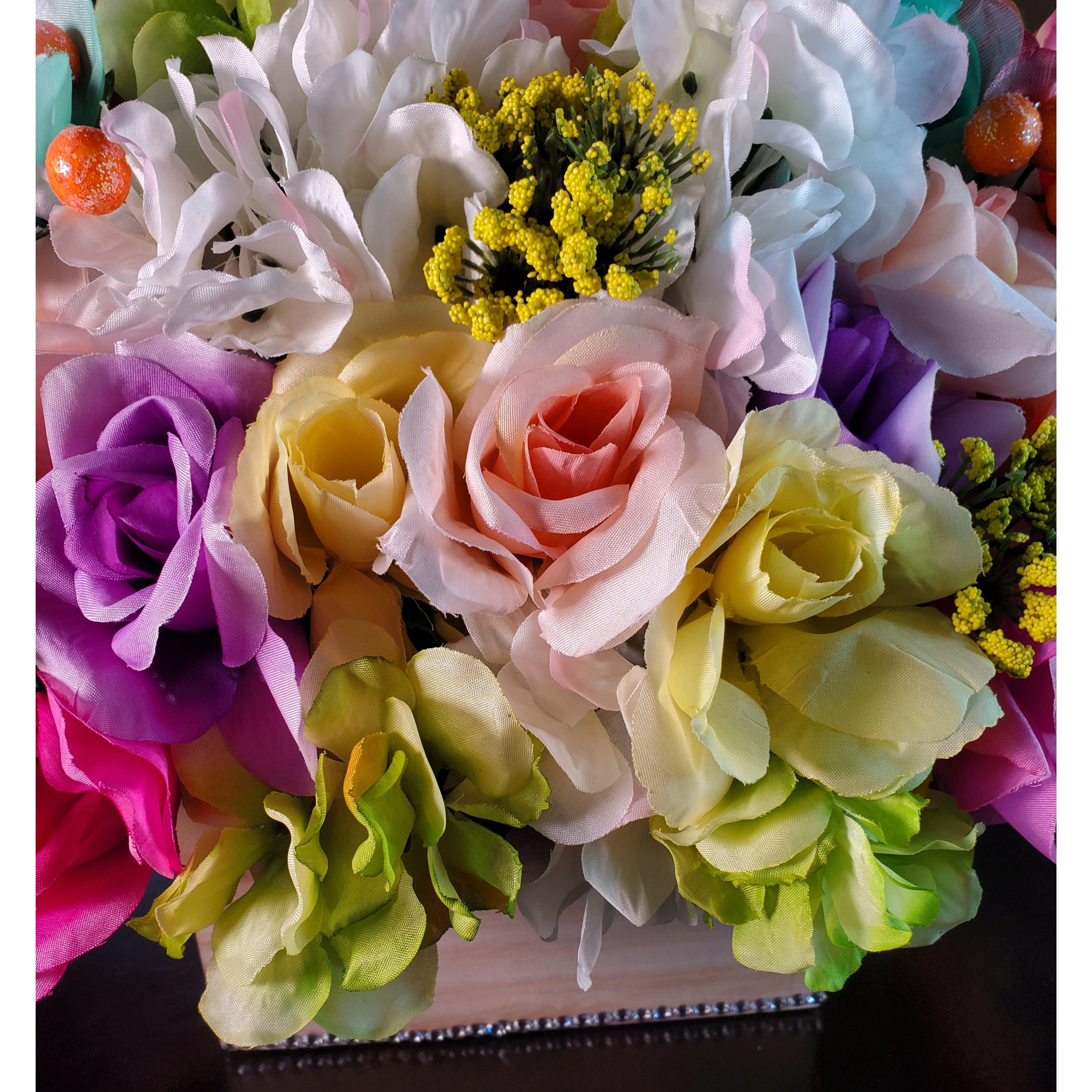 Wood Box Flower Centerpiece - Samarlie