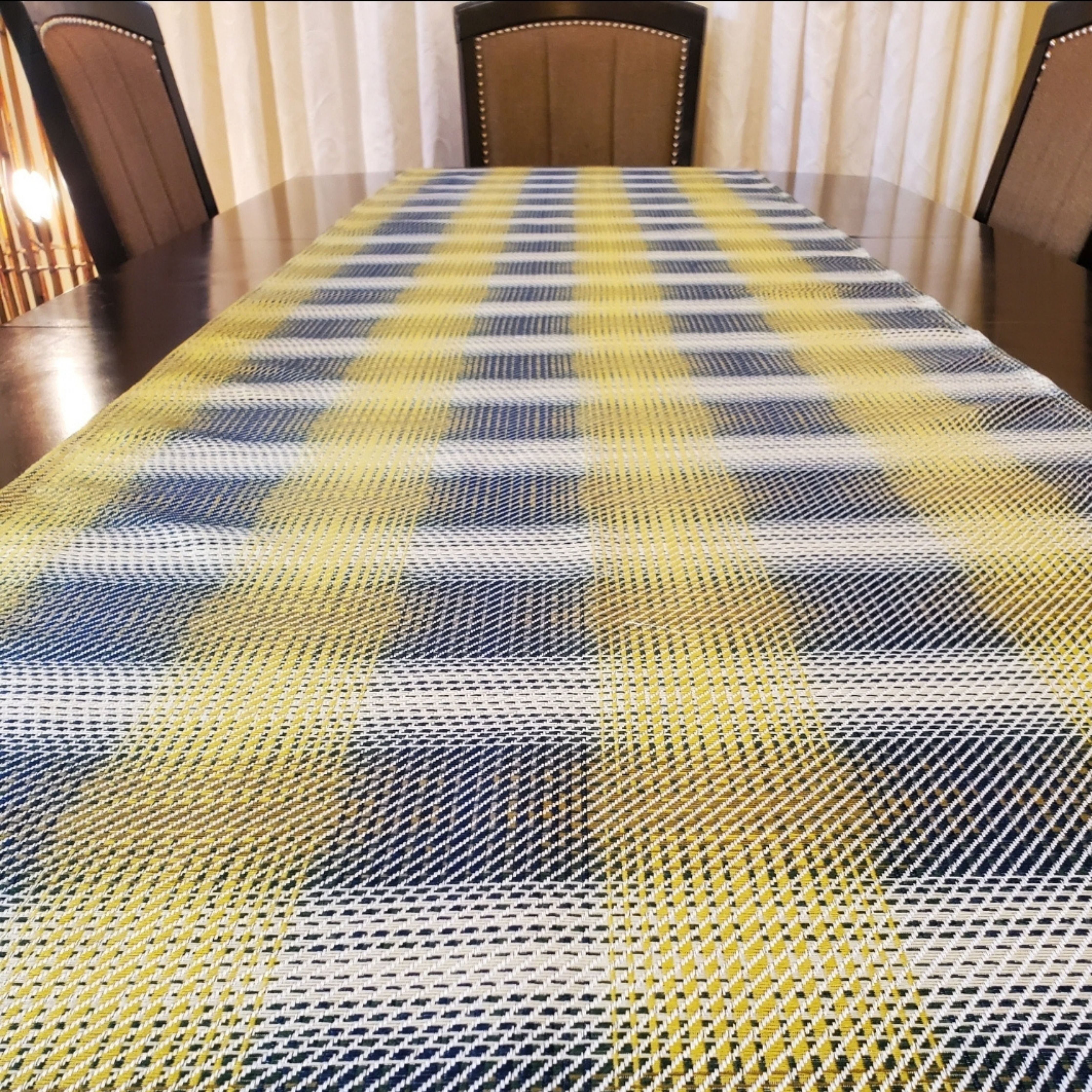 Plaid Green Table Runner