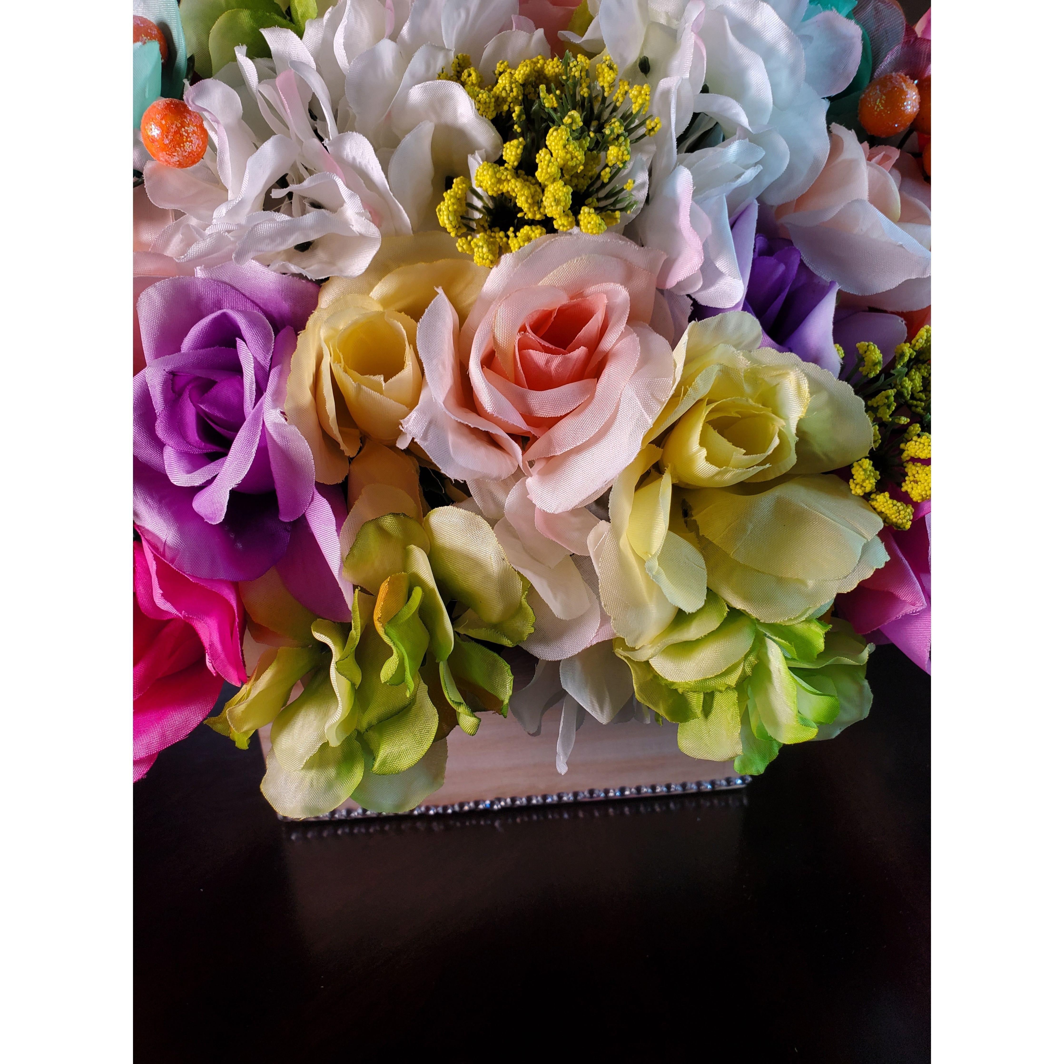 Wood Box Flower Centerpiece - Samarlie