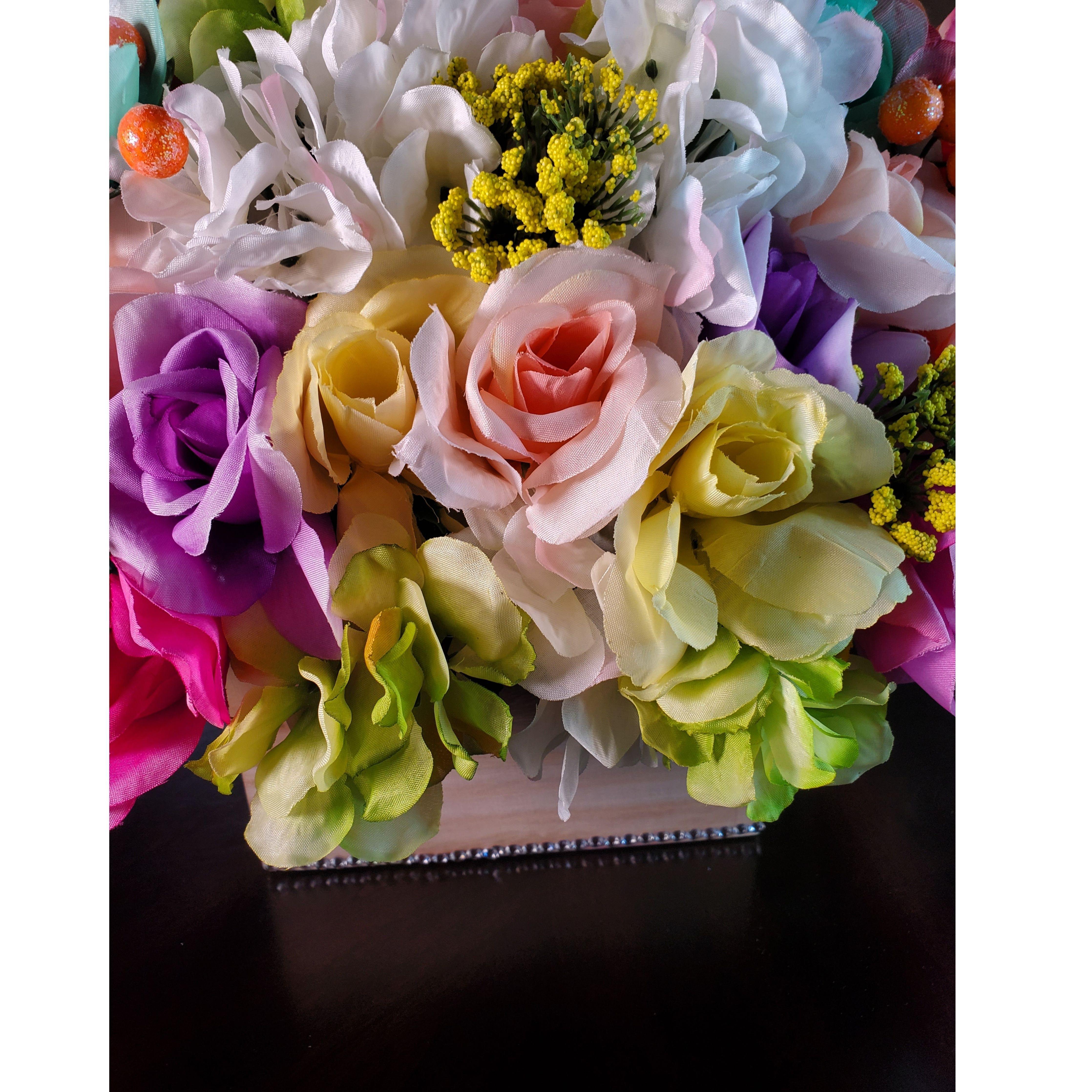 Wood Box Flower Centerpiece - Samarlie