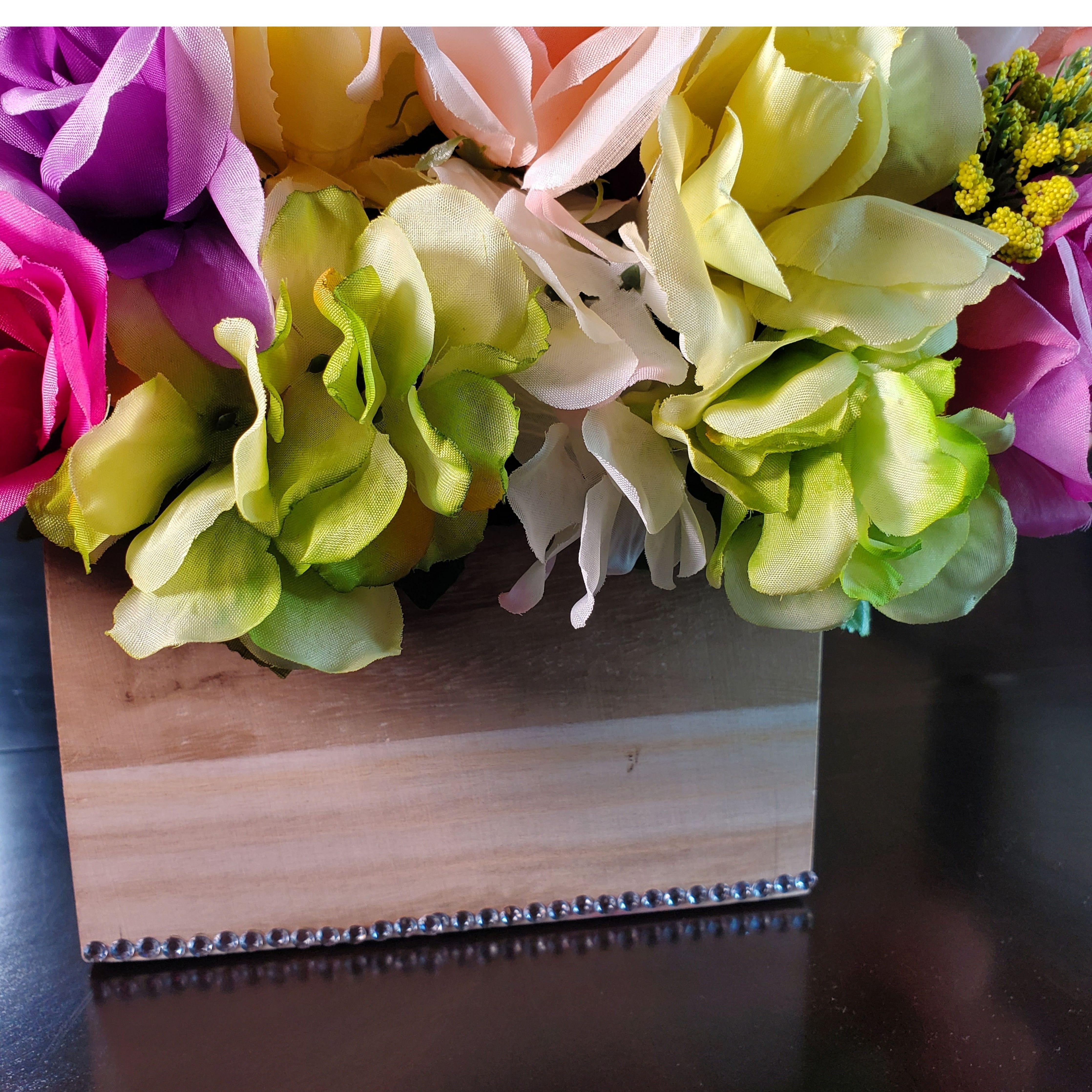 Wood Box Flower Centerpiece - Samarlie