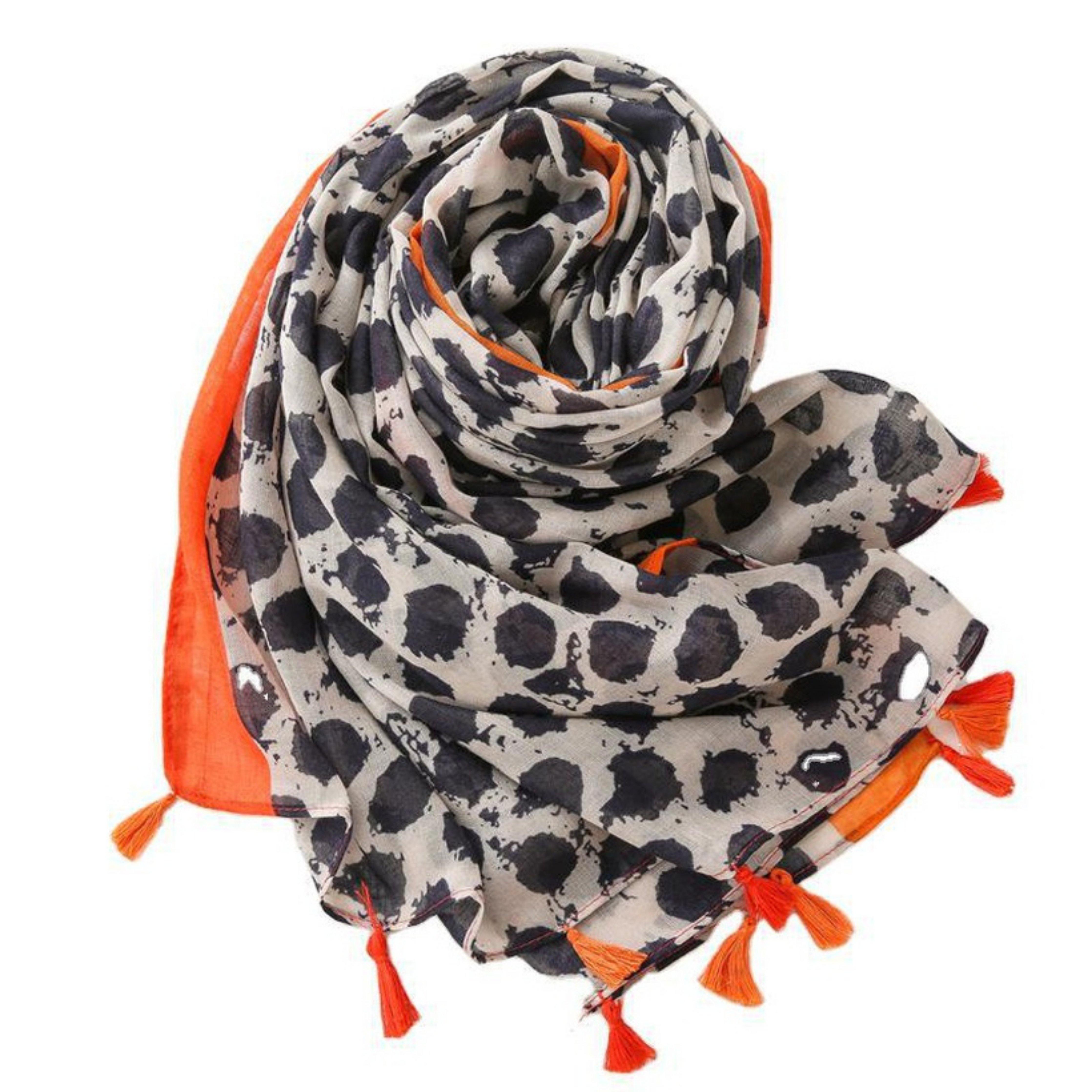 Fashion Wild Ink Dots Linen Shawl - Samarlie