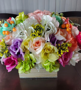 Wood Box Flower Centerpiece