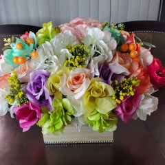 Wood Box Flower Centerpiece - Samarlie