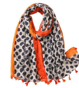 Fashion Wild Ink Dots Linen Shawl