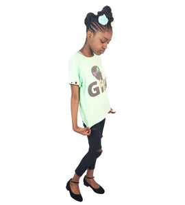 Silver Eyelets Short Sleeve Girl's T-Shirt