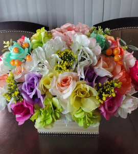 Wood Box Flower Centerpiece