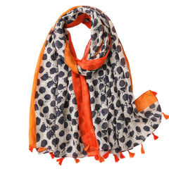 Fashion Wild Ink Dots Linen Shawl - Samarlie