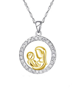 Small Silver Round Gold-plus-platinum Necklace